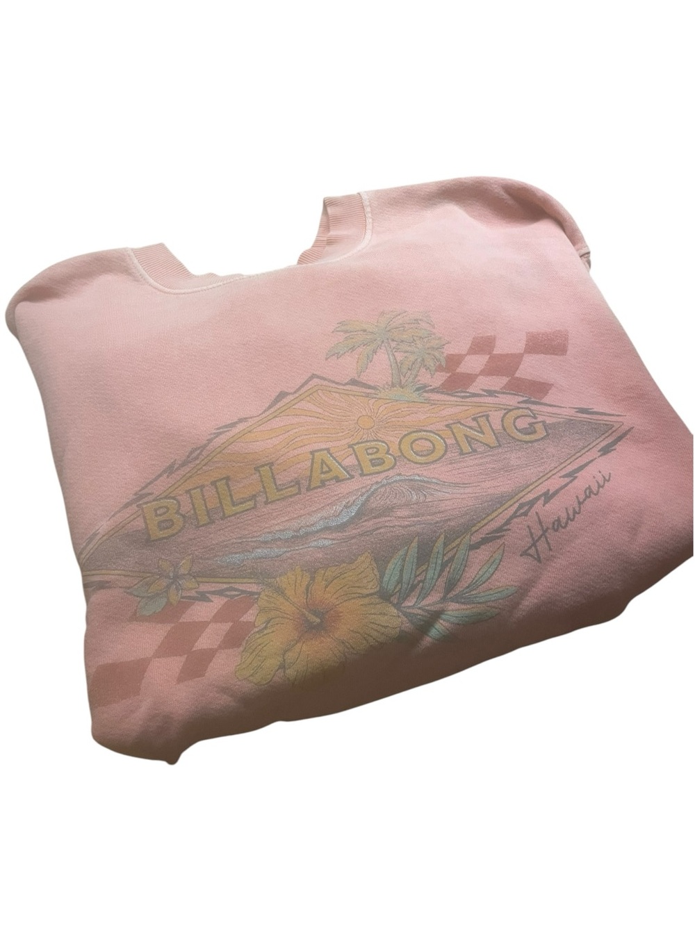 Billabong ladies Pink Tropical Graphic Sweatshirt size XS like new